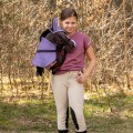 Zestaw Skippi - Hobby Horse Gniady - Derka i nauszniki - wrzos i śliwka