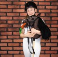 Zestaw Skippi - Hobby Horse Gniady - Derka i nauszniki - różowa i szara