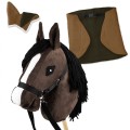 Zestaw Skippi - Hobby Horse Gniady - Derka i nauszniki - beż i oliwka