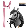 Zestaw Skippi - Hobby Horse Szary i dodatkowy Kantar - różowy