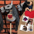 Zestaw Skippi - Hobby Horse Szary i dodatkowy Kantar - różowy