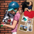 Zestaw Skippi - Hobby Horse Karo - srokaty i dodatkowy Kantar - błękitny