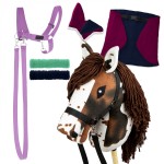 Zestaw Skippi - Hobby Horse Gniado - srokaty - Derka fuksja -Kantar lawenda