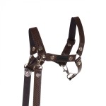 Skippi Kantar dla Hobby Horse - wodze, ekoskóra - brązowy ze wzorami boa