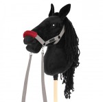 Hobby Horse A3 Skippi duży czarny, szary kantar, wodze, mufka