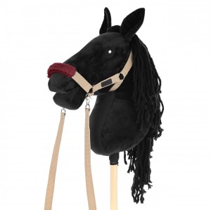 Hobby Horse A3 Skippi duży czarny, beżowy kantar, wodze, mufka