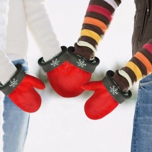 Zakochane rękawiczki dla Pary - Czerwone serce