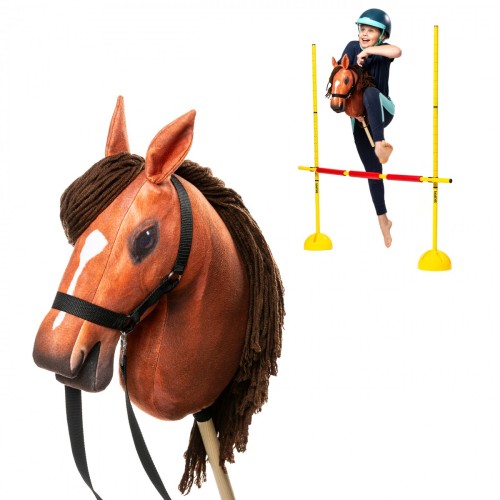 Zestaw Skippi - Hobby Horse Bursztyn i przeszkoda do skakania 135 cm