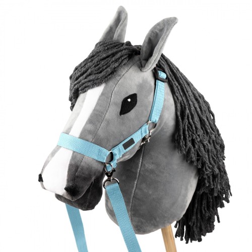 Zestaw Skippi - Hobby Horse Szary i dodatkowy Kantar - błękitny