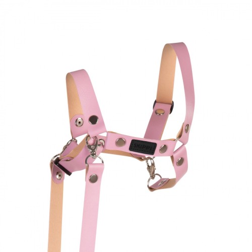 Skippi Kantar dla Hobby Horse - wodze, ekoskóra - różowy