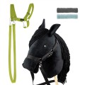 Zestaw Skippi - Hobby Horse czarny i dodatkowy kantar - jasny zielony