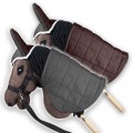 Zestaw Skippi - Hobby Horse Gniady - Derka szary i brąz - Kantar j-zielony