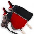 Zestaw Skippi - Hobby Horse Gniady - Derka i nauszniki - czerwona i czarna