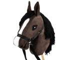 Zestaw Skippi - Hobby Horse Gniady - Derka i nauszniki - różowa i szara