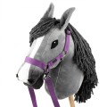 Zestaw Skippi - Hobby Horse Szary i dodatkowy Kantar - lawendowy