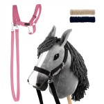 Zestaw Skippi - Hobby Horse Szary i dodatkowy Kantar - różowy