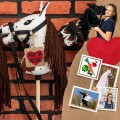 Zestaw Skippi - Hobby Horse Gniado - srokaty - Derka fuksja -Kantar lawenda